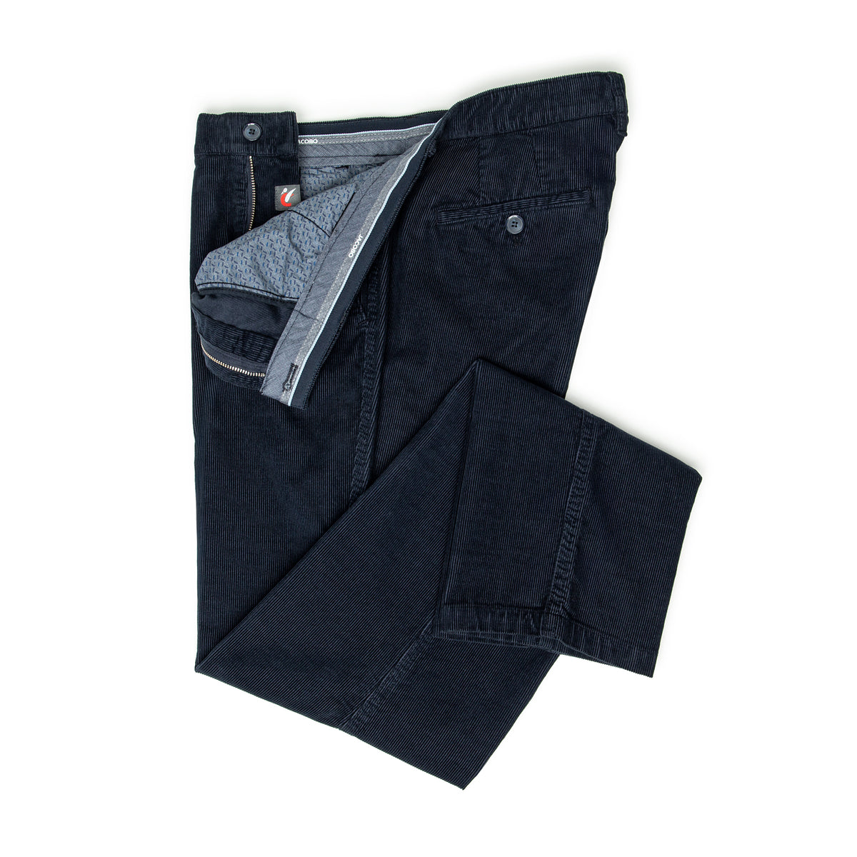 Chinos Navy Garment Dyed JACOBO Stretto, Cord